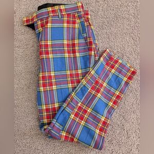 BoohooMan For Men. Colorful Plaid Pants .Size 32. Like New Condition